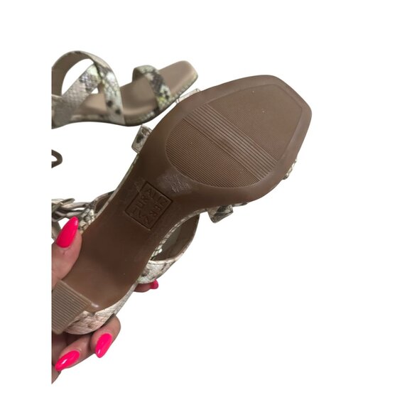 NATURALIZER Snake Print Multicolor Leather Sandals Heels Size 5 - Picture 7 of 8